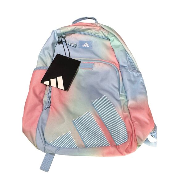 Adidas Backpack Midway Blue & Pink School College Laptop & Water Bottle Storage - Picture 1 of 3